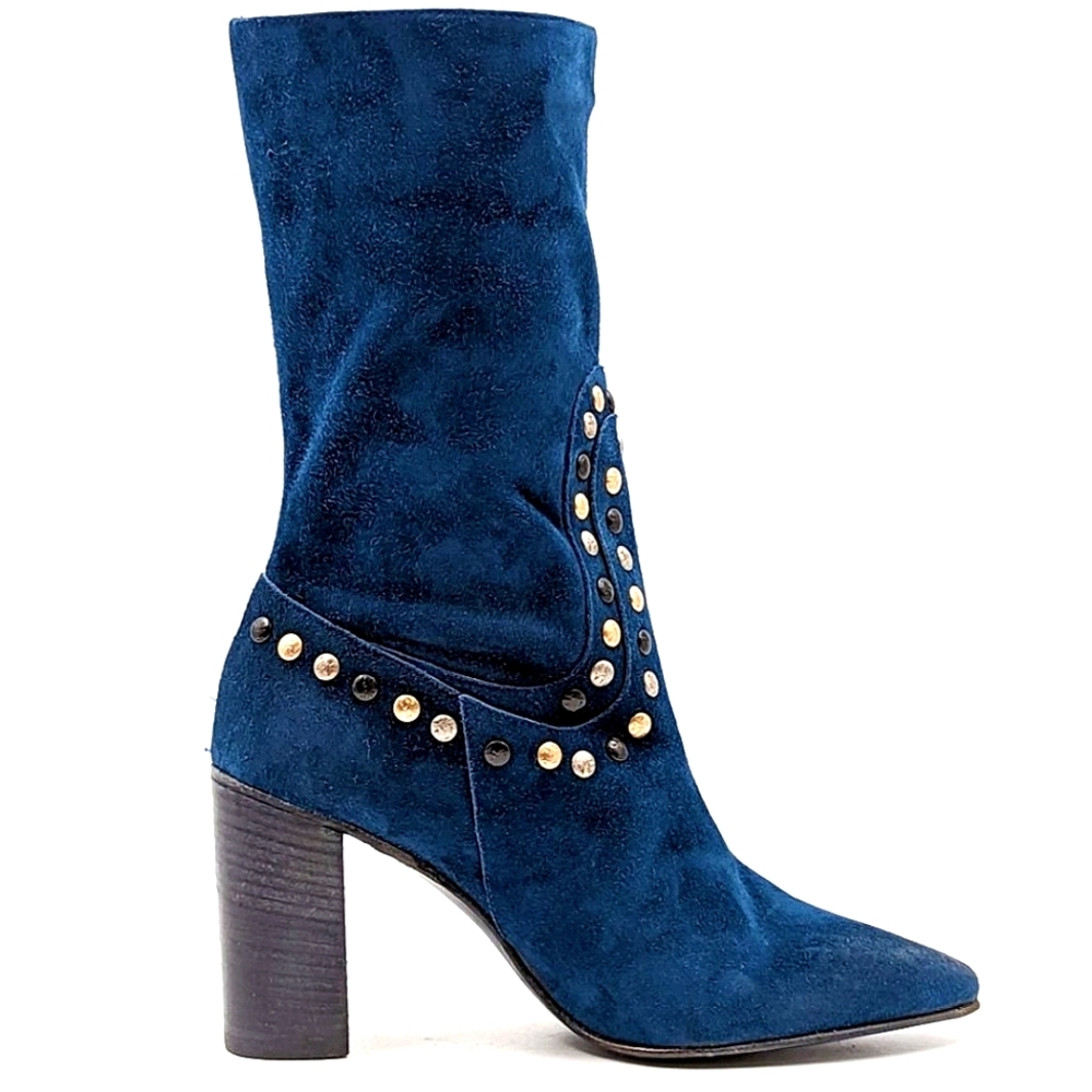 🍒NIB🍒 FREE PEOPLE WESTERN STUDDED SUEDE BOOTS - Picture 3 of 14